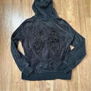 *SOLD* Victoria's Secret Black Sequin Angel Wing Hoodie